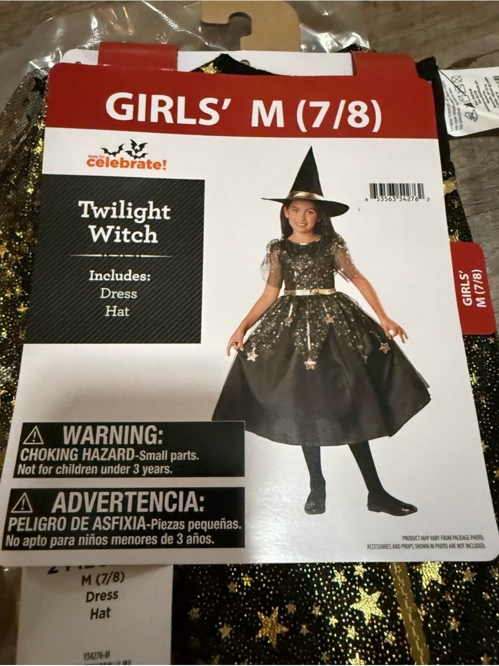 Girls' Twilight Witch Costume - Black & Gold (Girls' M 7/8)
